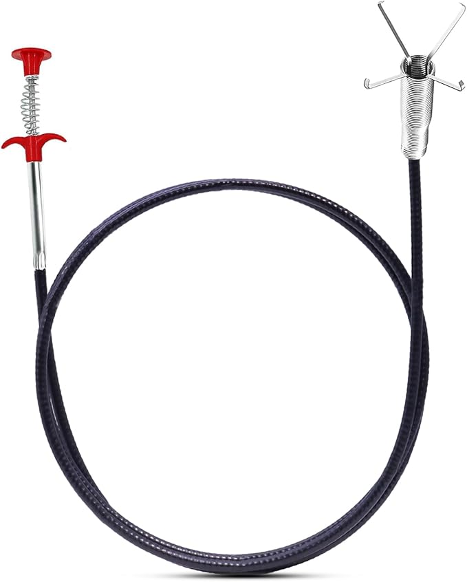 Drain Snake Hair Drain Clog Remover, 33 InchFlexible Claw Grabber Tool,Shower Snake Sink Unclogger Tool