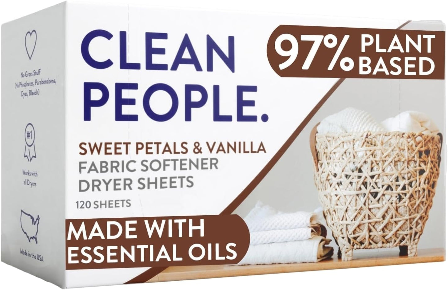 Fabric Softener Dryer Sheets – Sweet Petals – 120 count
