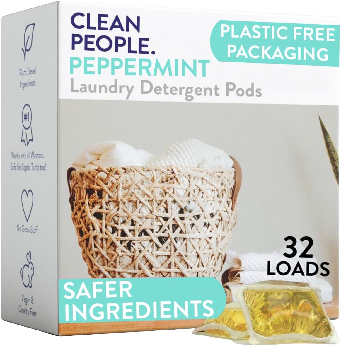 Laundry Detergent Pods – Peppermint – 32 count