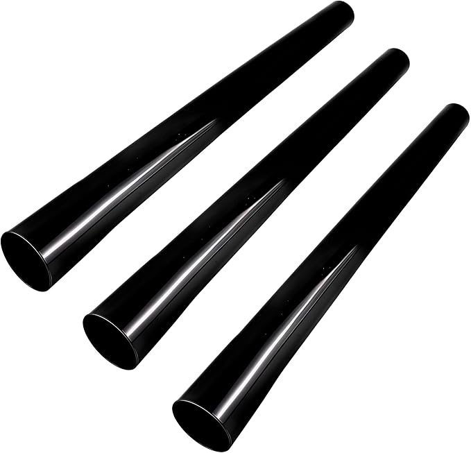 3-Pack Vacuum Extension Tubes, 1.25 Inch Diameter, 14.76 Inch Length Black Compatible with 1 1/4 Inch Hose Wet/Dry Vacuum Cleaners (Blac