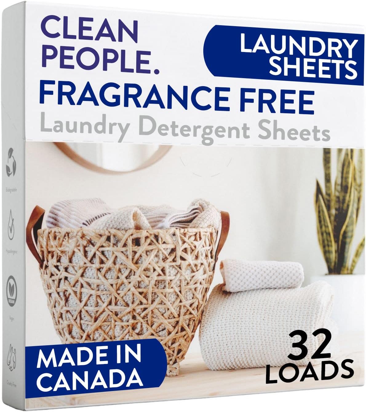 Laundry Detergent Sheets – Fragrance-Free – 32 count
