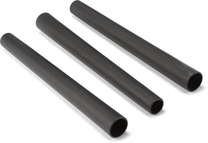 1.25 Inch Diameter Extension Wands, 3 Piece Set, Black Plastic, for Extended Reach With 1.25 Inch Hoses