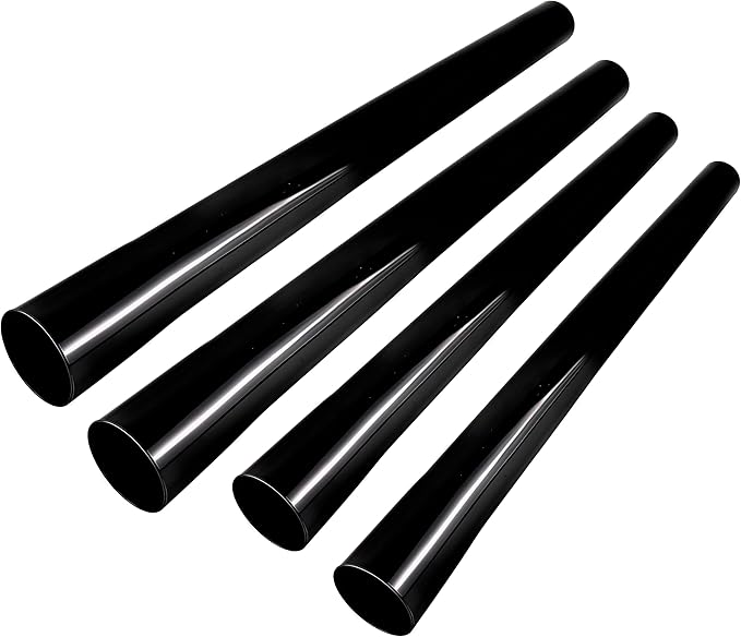 4-Pack Vacuum Extension Tubes, 1.25 Inch Diameter, 14.76 "and 17.71" Length Black Compatible with 1 1/4 Inch Hose Wet/Dry Vacuum Cleaners Versatile Too
