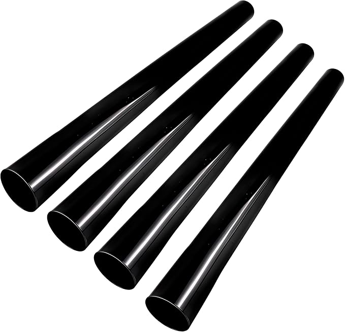 Vacuum Extension Tubes 4-Pack, 1.25 Inch Diameter, 14.76 Inch Length Black Compatible with 1 1/4 Inch Hose Wet/Dry Vacuum Cleaners (Blac