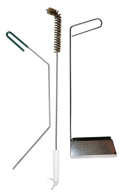 Fryer Cleaning Tools 3 Piece Set, Deep Fryer Cleaning Rod, High Temp Bristle Fryer Cleaning Brush, Deep Fryer Crumb Scoop, Heat Resist