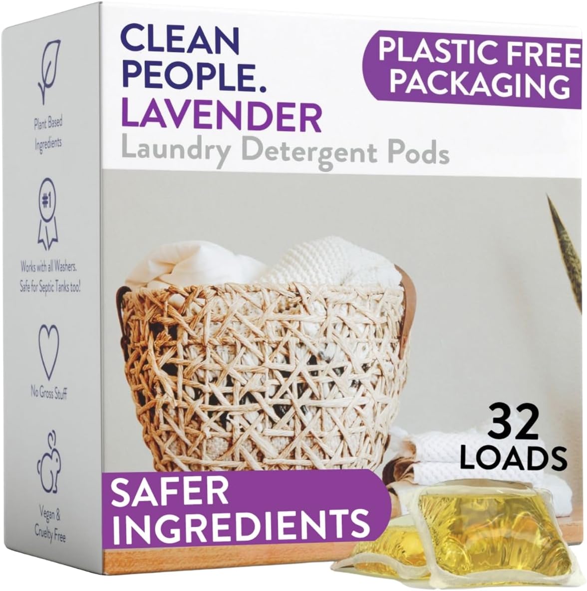 Laundry Detergent Pods – Lavender – 32 count