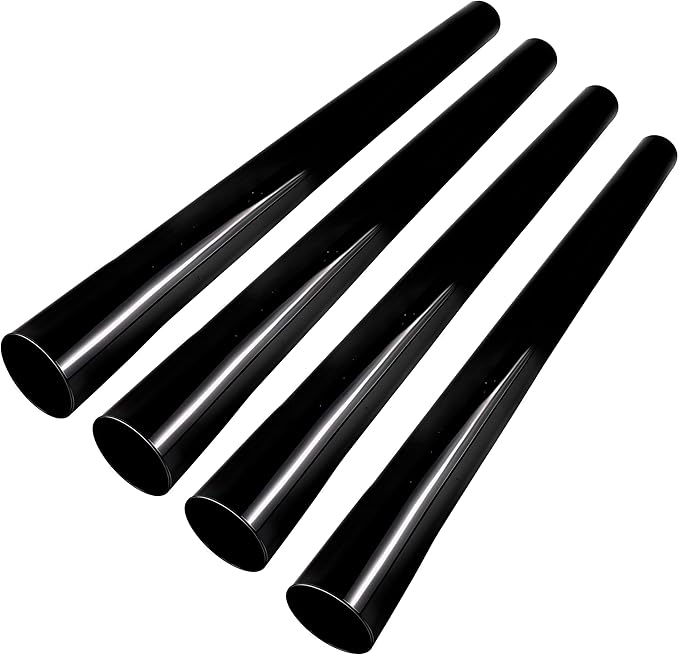 Vacuum Extension Tubes 4-Pack, 1.25 Inch Diameter, 17.71 Inch Length Black Compatible with 1 1/4 Inch Hose Wet/Dry Vacuum Cleaners (Blac