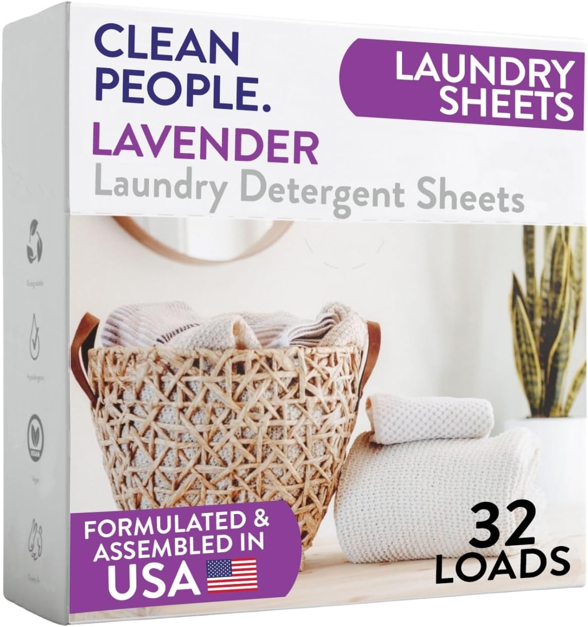 Laundry Detergent Sheets – Lavender – 32 count