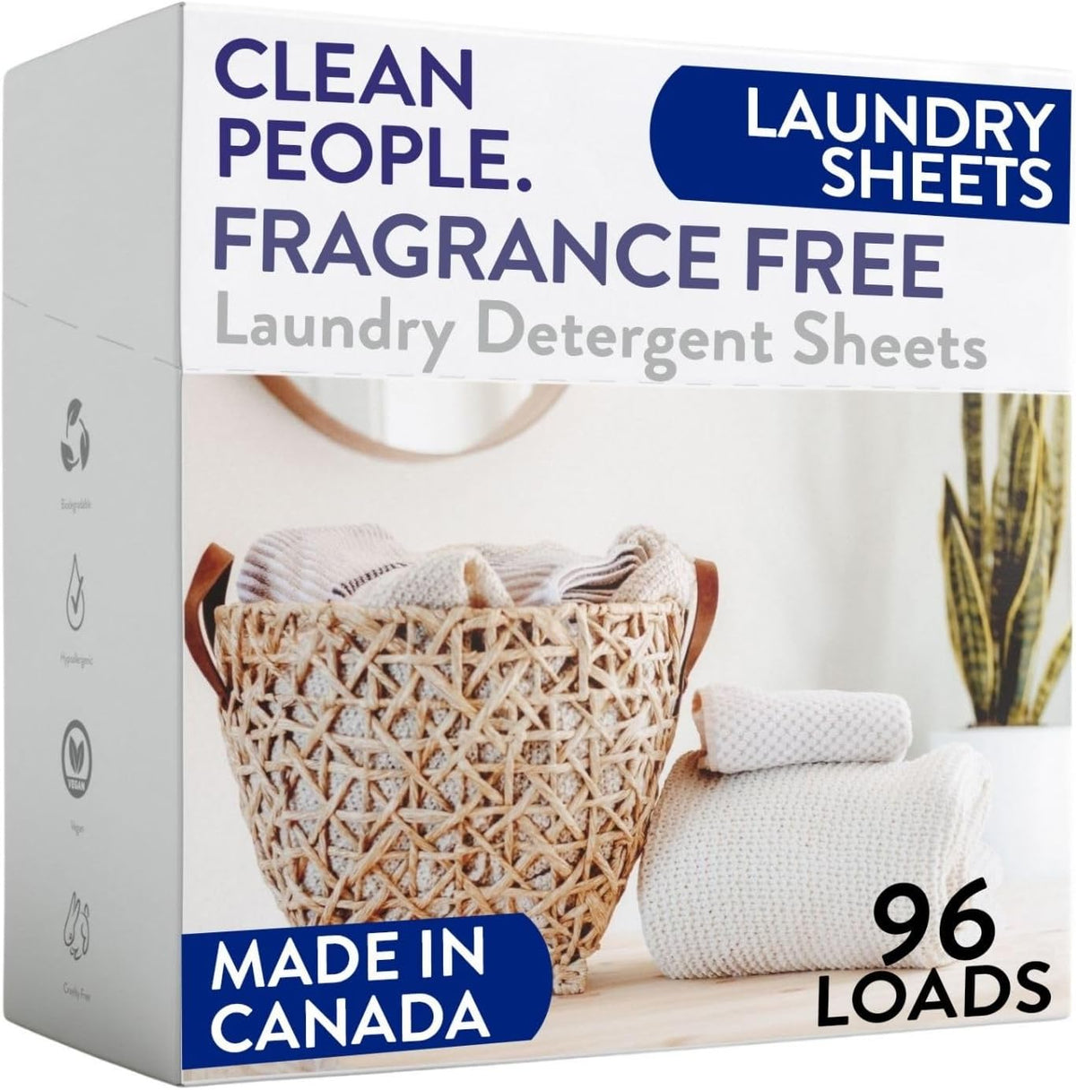 Laundry Detergent Sheets – Fragrance-Free – 96 count