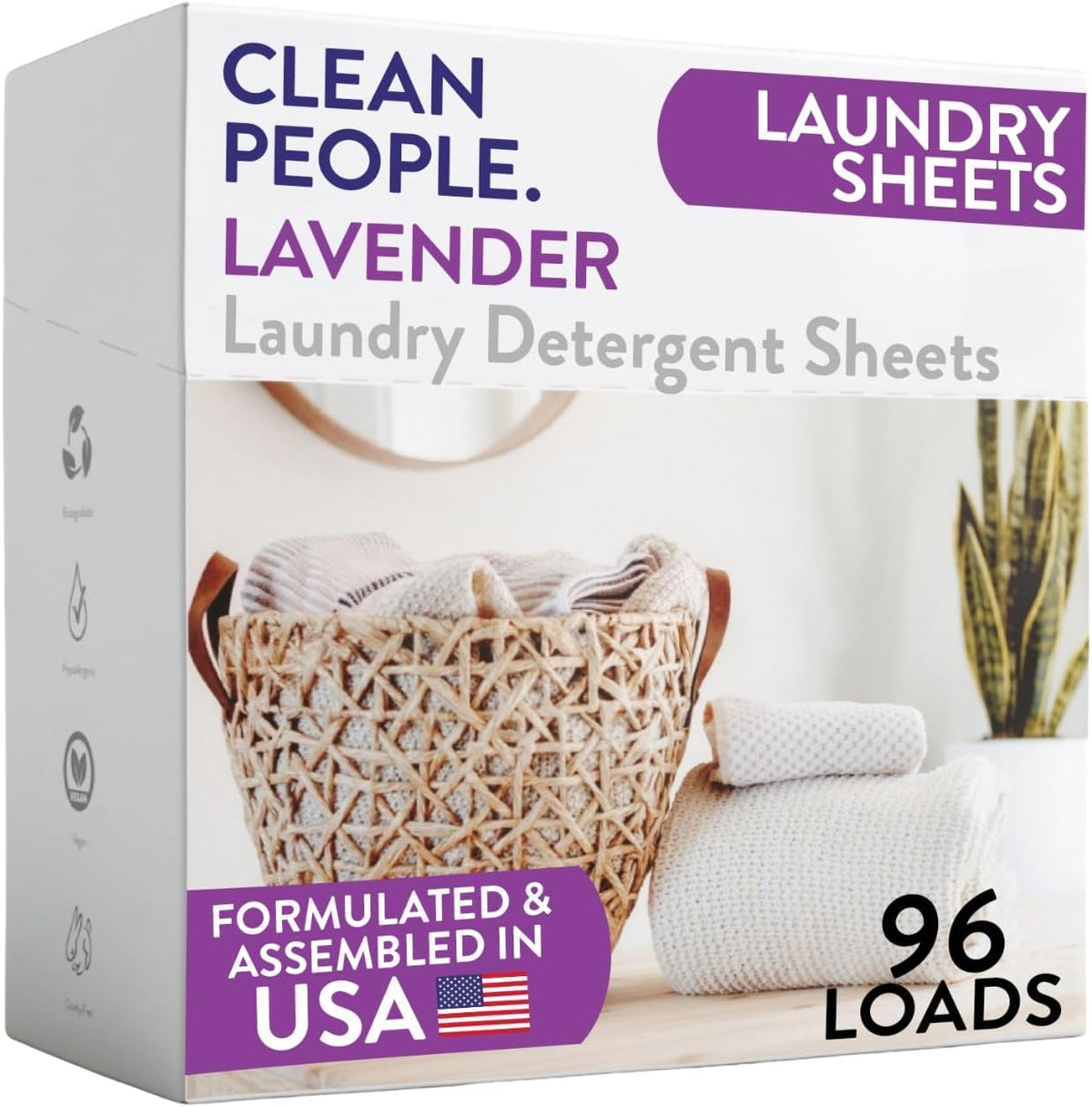 Laundry Detergent Sheets – Lavender – 96 count