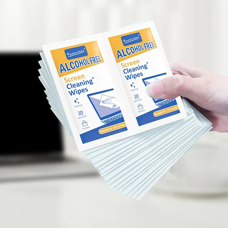 40-Pack PC Cleaners Wipes - Dry and Wet Screen Cleaning Cloths for Cars, Phones, Tablets, Laptops, TVs and Monitors