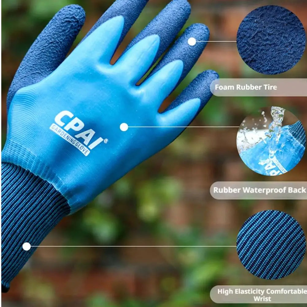 Stabproof Waterproof Gardening Gloves Anti-Slip Grip for Beach Hauling Flower Planting Weeding Worker Builder Hands Protection