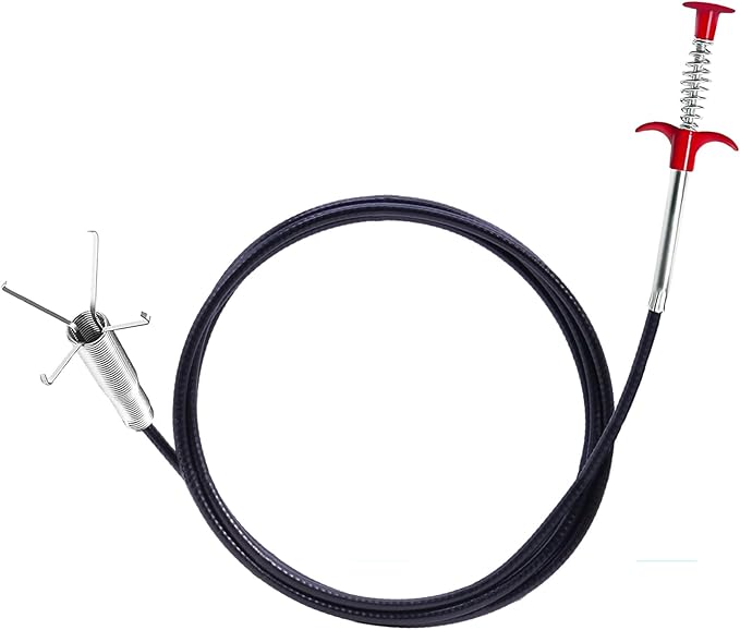 Drain Snake,61 Inch Hair Drain Clog Remover Flexible Gutter Cleaning Tools Sink, Bathroom Tub,Drain, Toilet, Tight Spaces