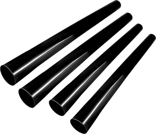 4-Pack Vacuum Extension Tubes, 1.25 Inch Diameter, 14.76 "and 17.71" Length Black Compatible with 1 1/4 Inch Hose Wet/Dry Vacuum Cleaners Versatile Too