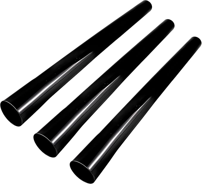 Vacuum Extension Tubes 3-Pack, 1.25 Inch Diameter, 17.71 Inch Length Black Compatible with 1 1/4 Inch Hose Wet/Dry Vacuum Cleaners (Blac
