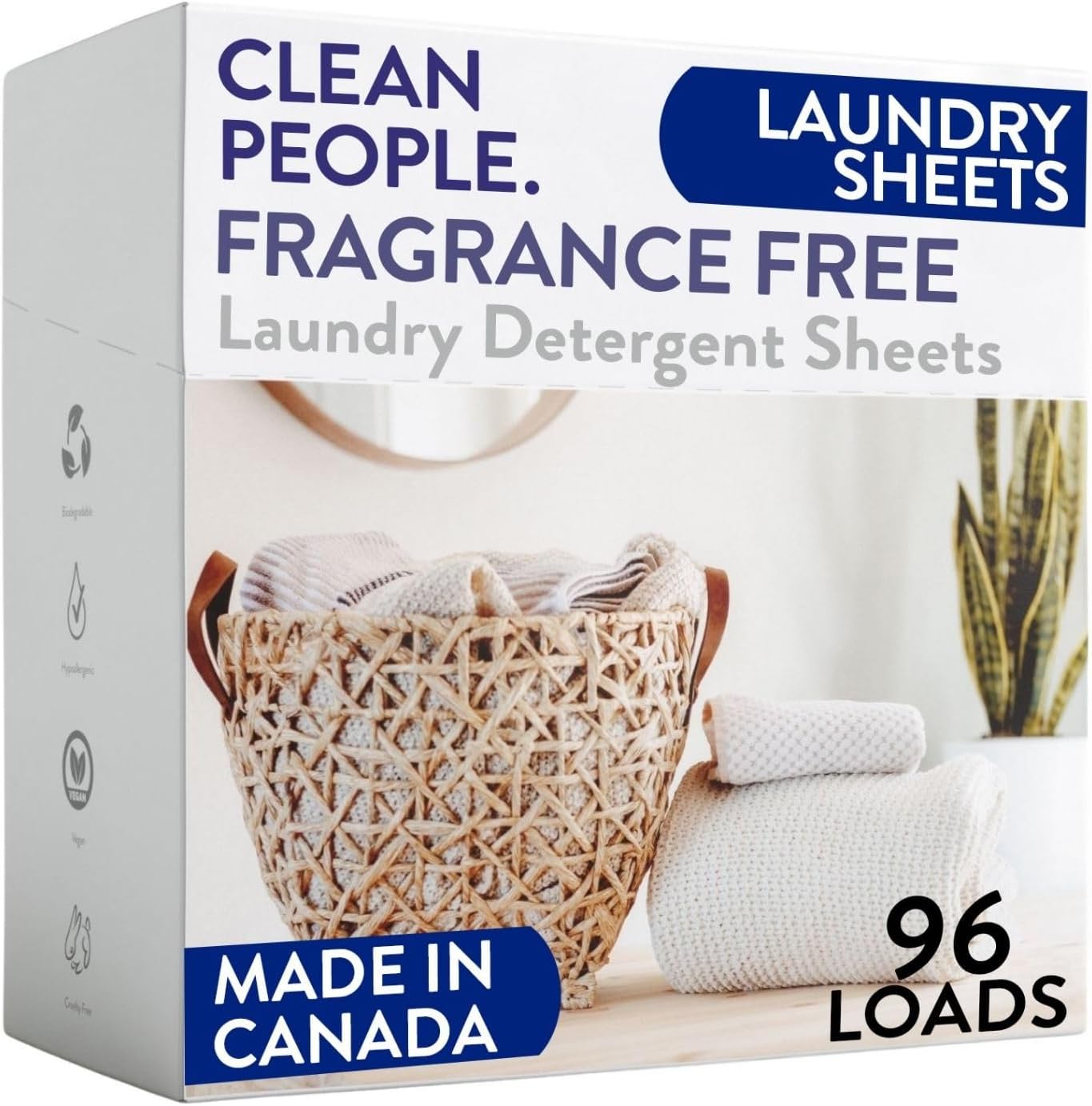 Laundry Detergent Sheets – Fragrance-Free – 96 count
