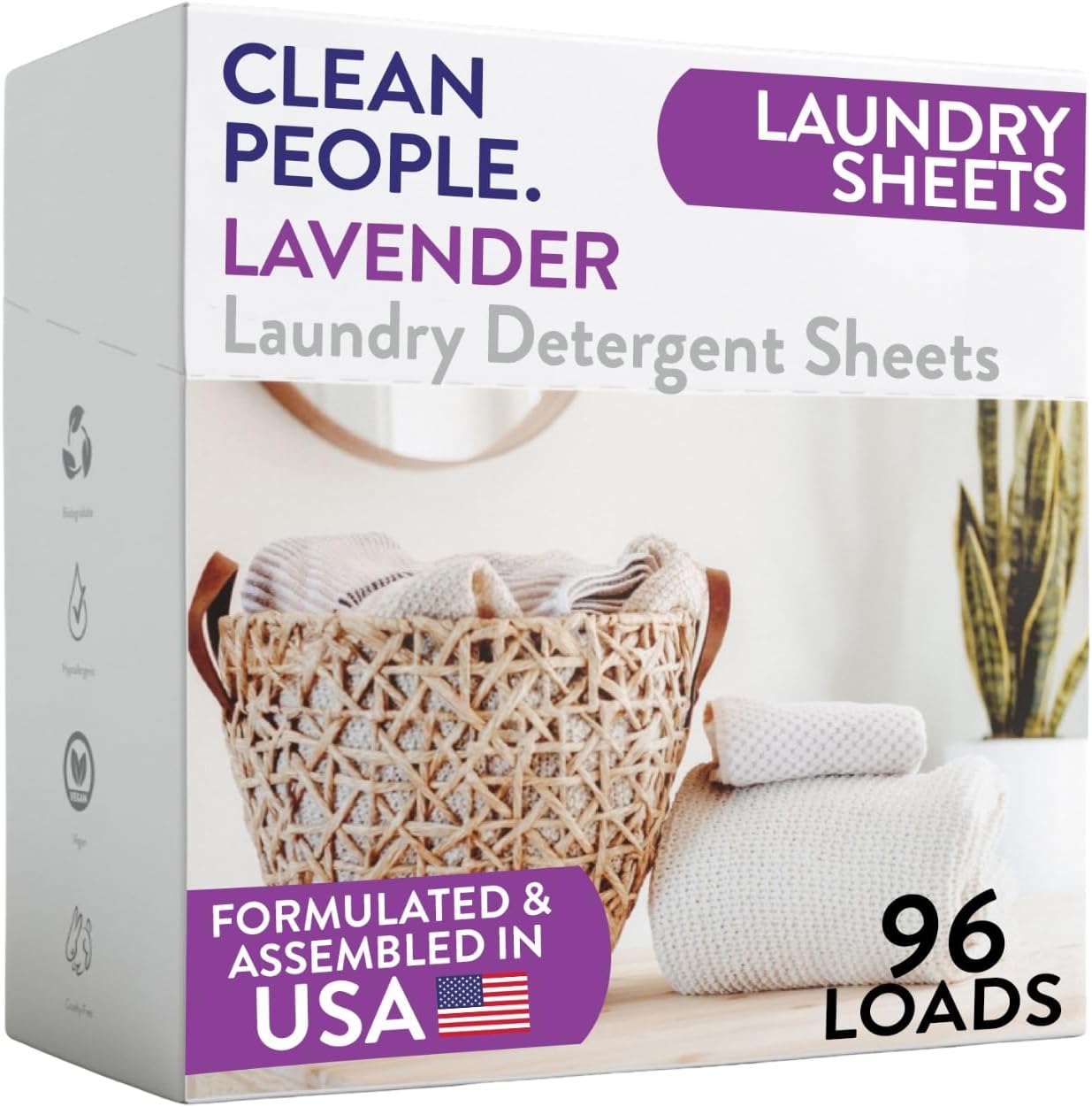 Laundry Detergent Sheets – Lavender – 96 count