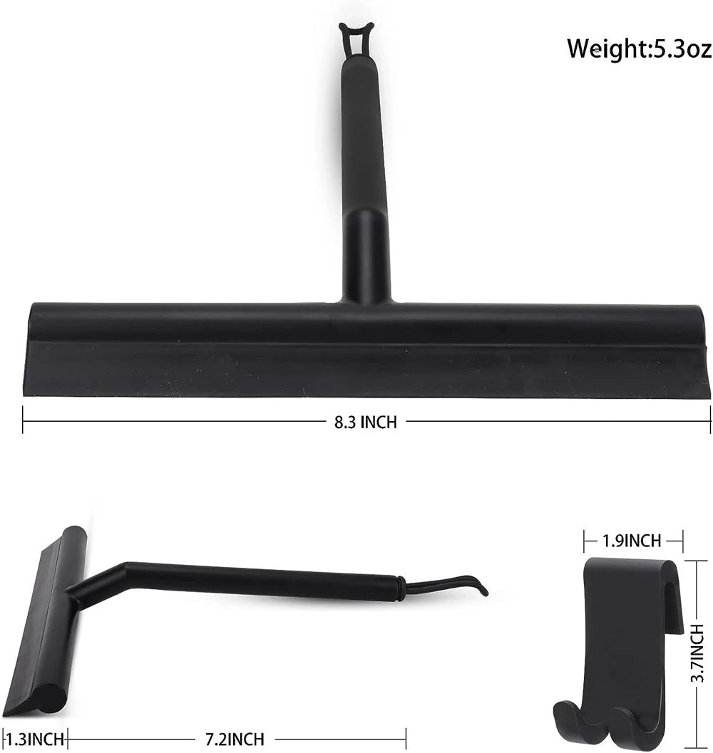 Shower Squeegee for Glass Doors Silicone Squeegee with Hook Bathroom Shower Mirrors Tiles and Car Windows Cleaning