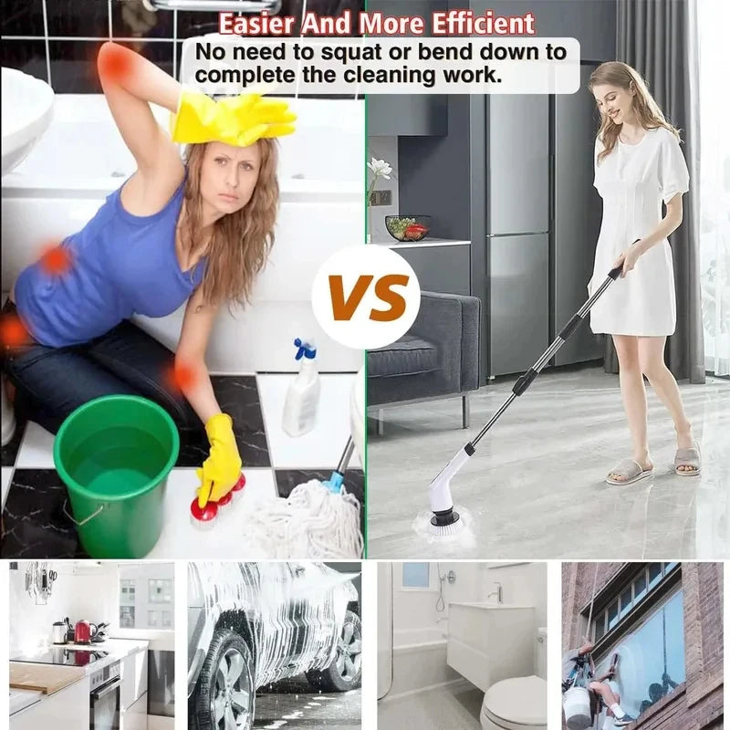 Multifunctional Electric Cleaning Brush Electric Cordless Spin Scrubber Toilet Mops Cleaning Tool For Kitchen/Bathroom