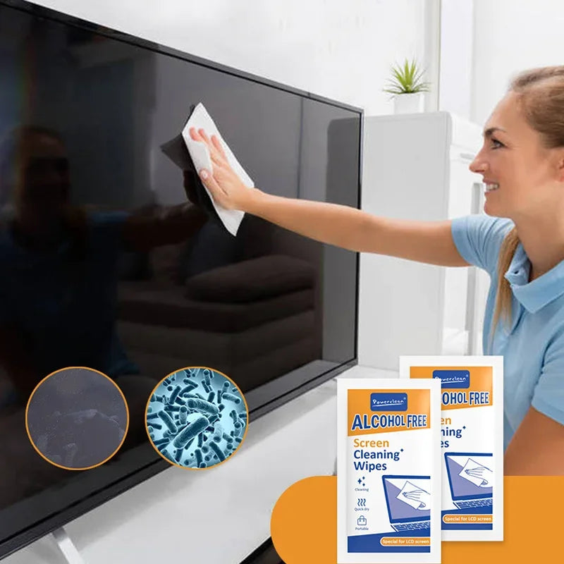 40-Pack PC Cleaners Wipes - Dry and Wet Screen Cleaning Cloths for Cars, Phones, Tablets, Laptops, TVs and Monitors