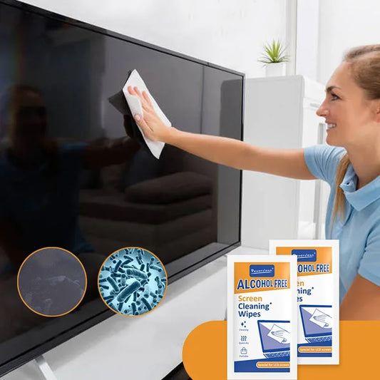 40-Pack PC Cleaners Wipes - Dry and Wet Screen Cleaning Cloths for Cars, Phones, Tablets, Laptops, TVs and Monitors