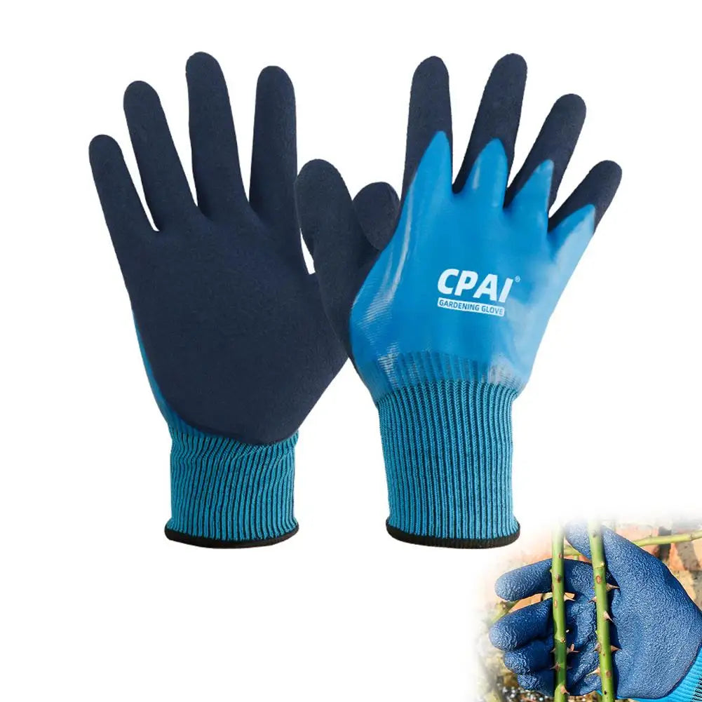 Stabproof Waterproof Gardening Gloves Anti-Slip Grip for Beach Hauling Flower Planting Weeding Worker Builder Hands Protection