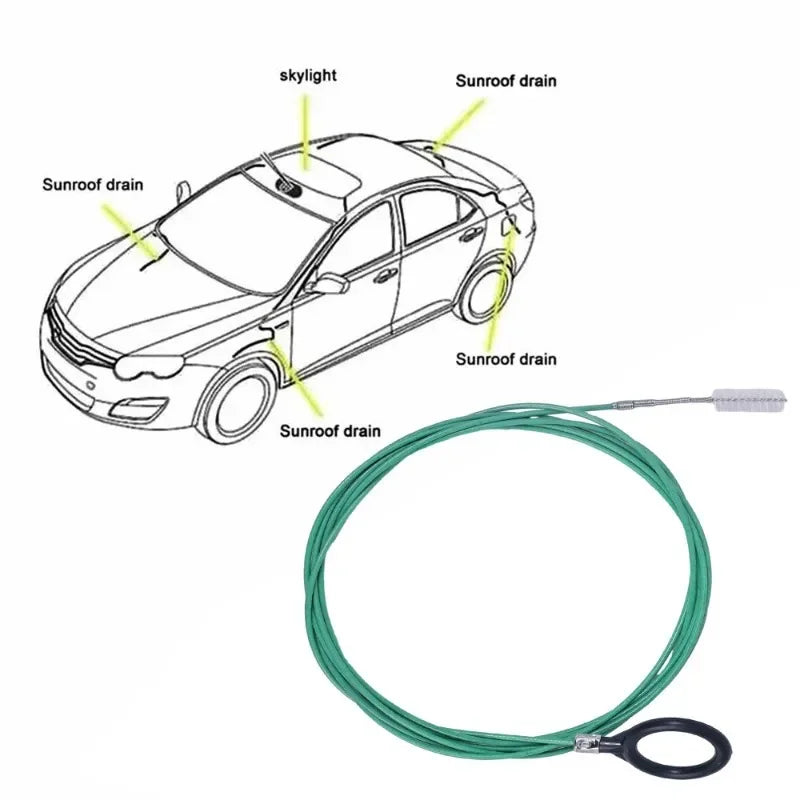 Car Sewer Unclogger Cleaning Brush Car Sunroof Long Hose Drain Hole Drain Unclogger Car Pipe Tool Cleaner Auto Accessories