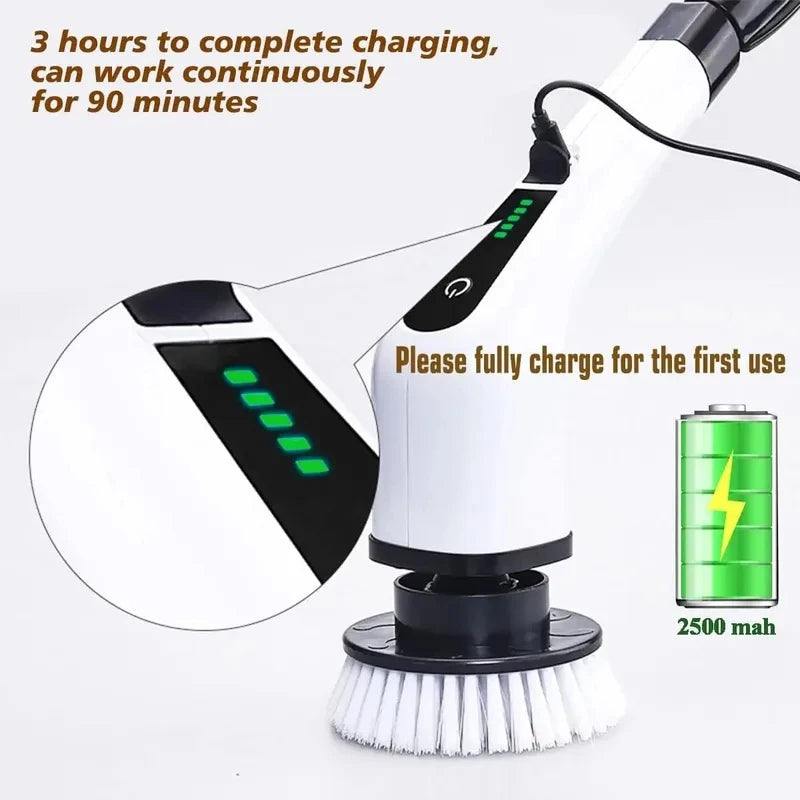 Multifunctional Electric Cleaning Brush Electric Cordless Spin Scrubber Toilet Mops Cleaning Tool For Kitchen/Bathroom