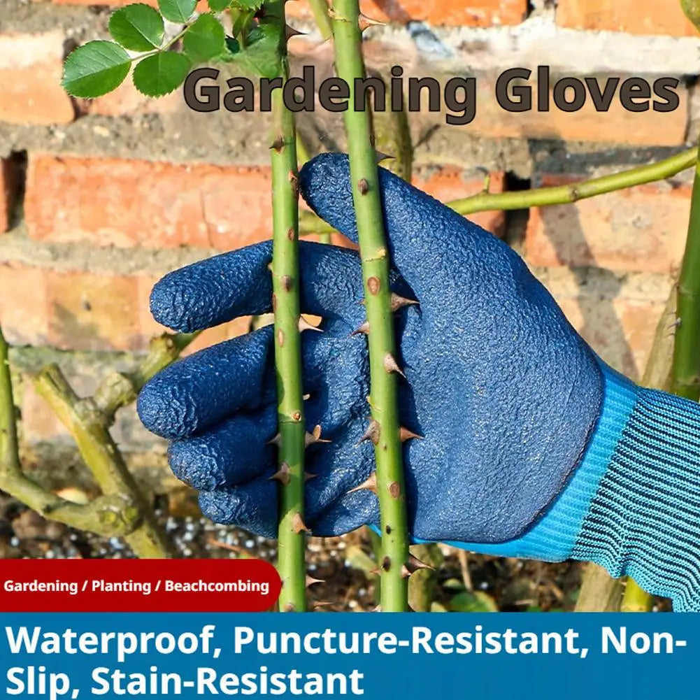 Stabproof Waterproof Gardening Gloves Anti-Slip Grip for Beach Hauling Flower Planting Weeding Worker Builder Hands Protection