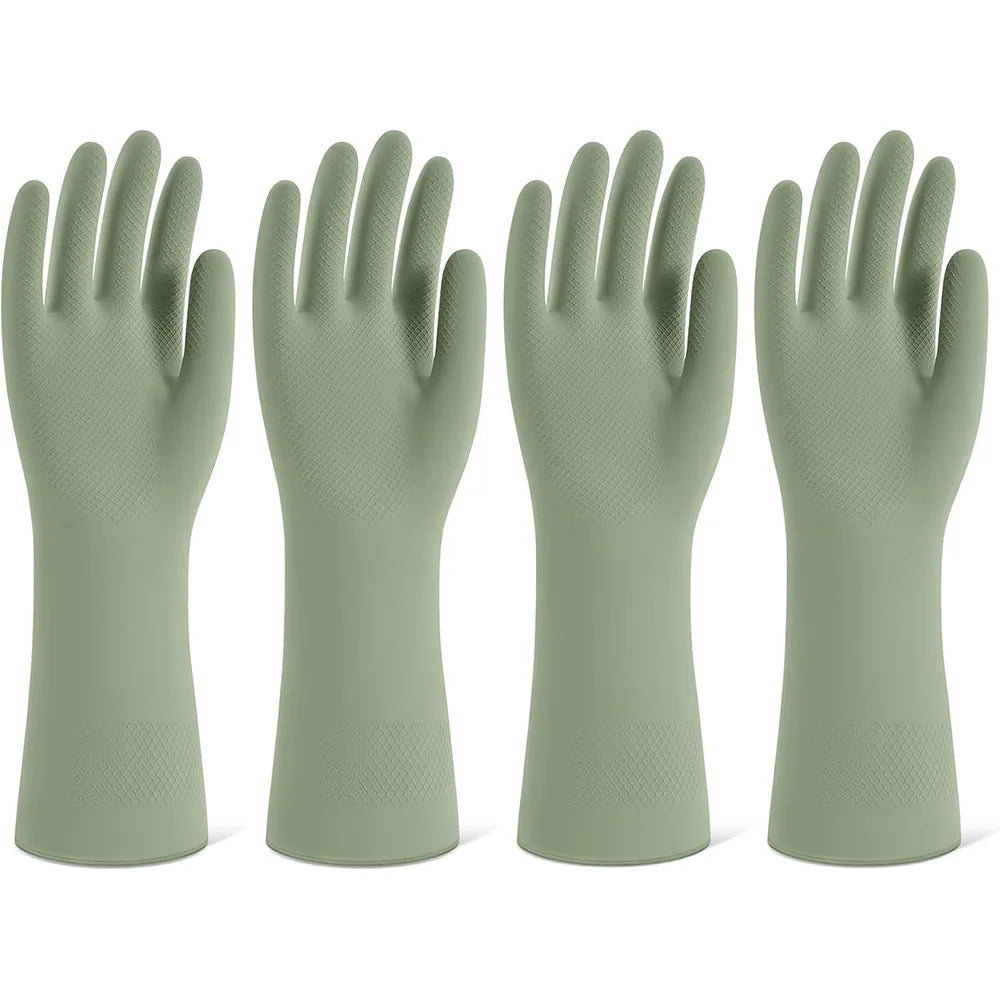 Rubber Cleaning Gloves for Dishwashing, Reusable Kitchen Gloves for Washing Dishes and Household Cleaning