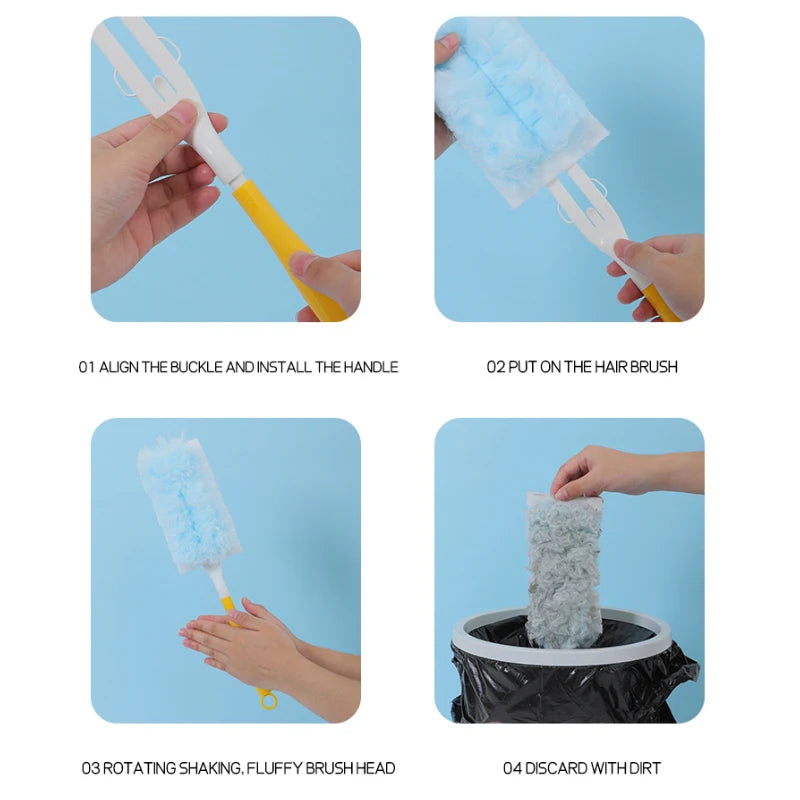 Double Sided 360° Electrostatic Dust Duster Is Used for Large-Scale Cleaning of Dust, Spider Webs, and Disposable Dust Collector