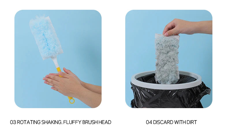 Double Sided 360° Electrostatic Dust Duster Is Used for Large-Scale Cleaning of Dust, Spider Webs, and Disposable Dust Collector