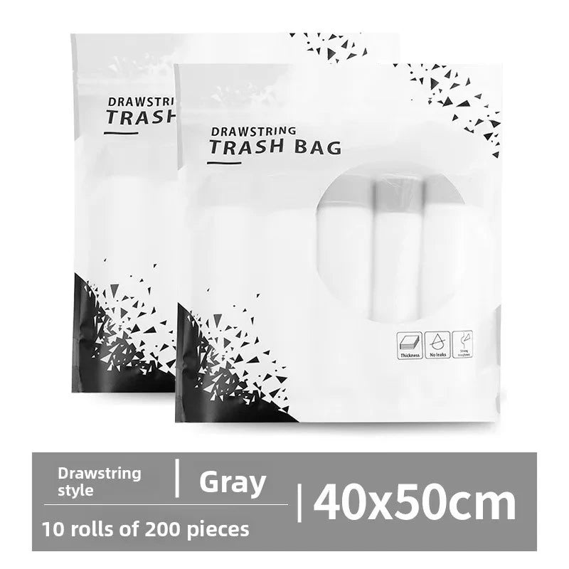 Drawstring Trash Bags Thickened Disposable Kitchen Garbage Can Liners with Handle for Home Office