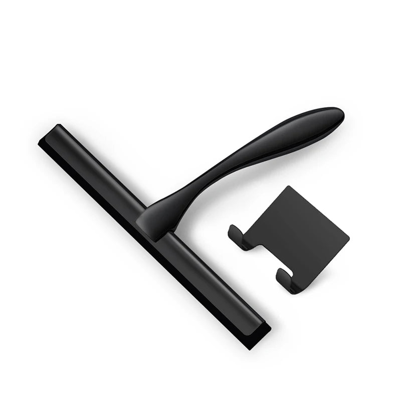 Window Wiper Silicone Rubber Shower Squeegee Blade with Suction Cup Hook Door Hanger 10'' 12'' 14'' inch Bathroom Household Tool