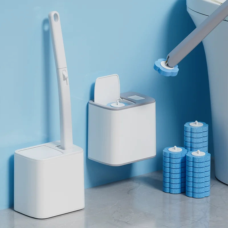New Toilet Brush Disposable Cleaning Kit Replacement Head Long Handle Auto Lid Opening Restroom Wc Bathroom Tool Accessories