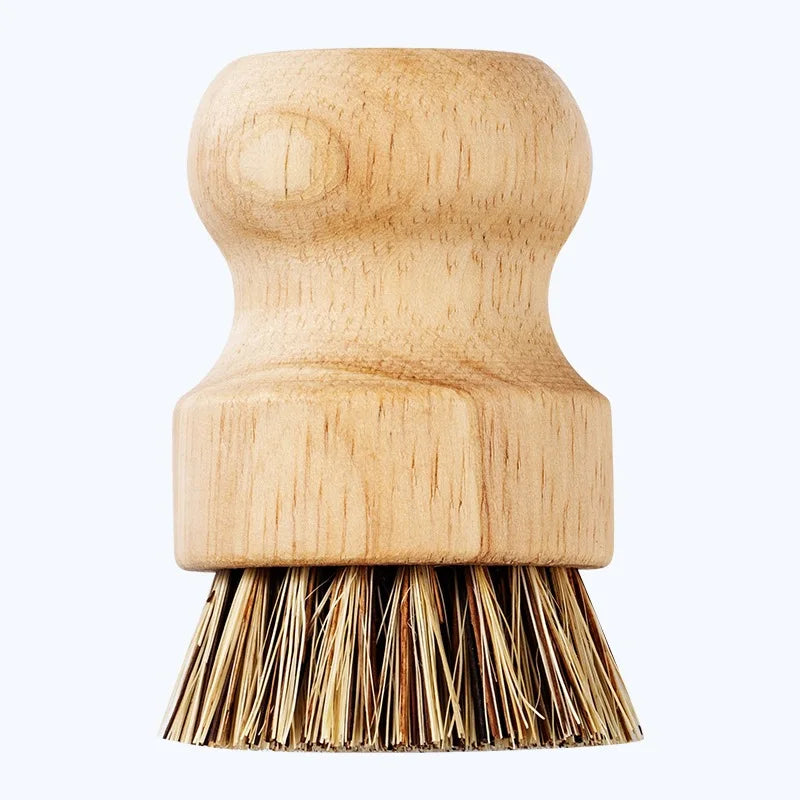 2-Piece Set Kitchen Cleaning Brush Wooden Dish Brush with Natural Sisal and Coconut