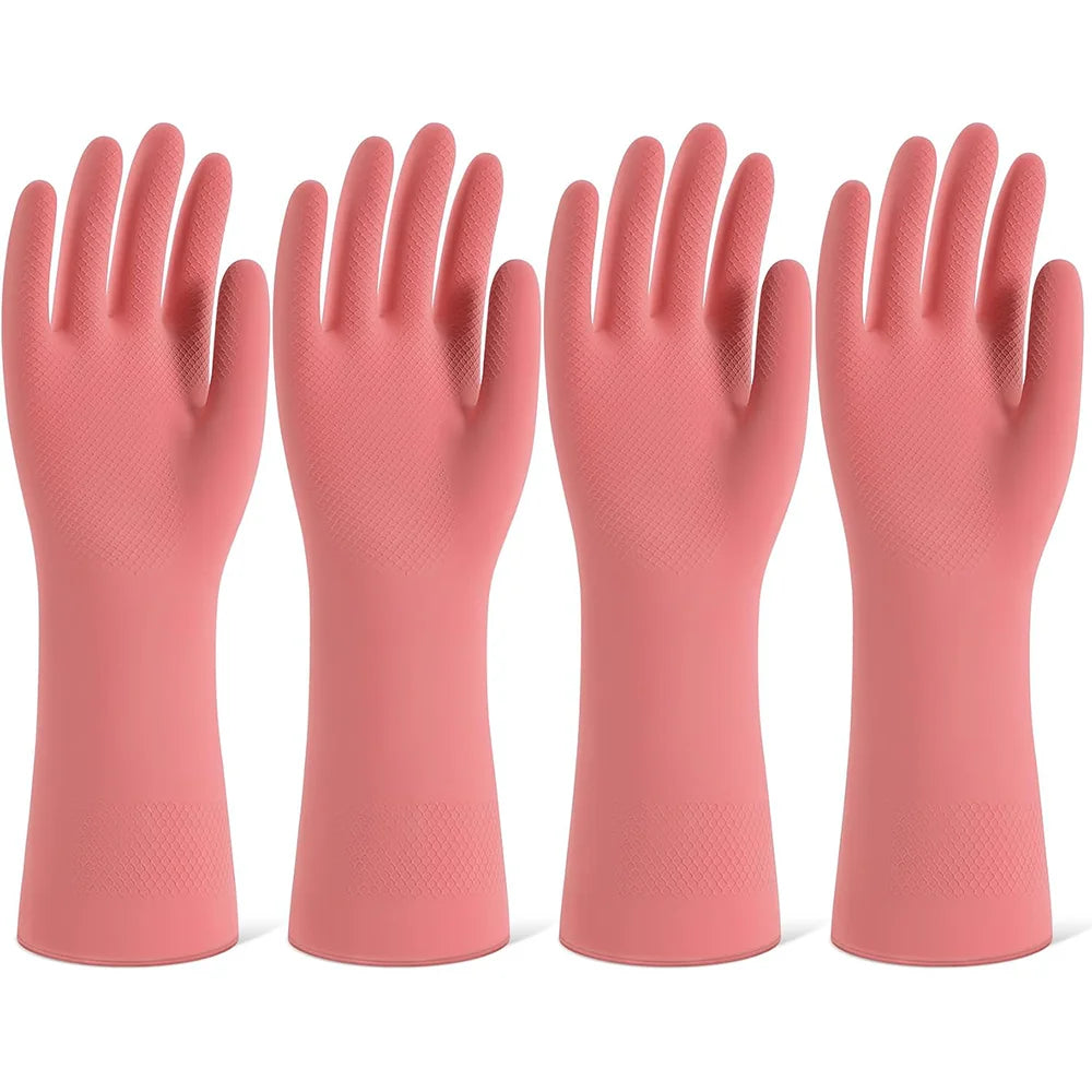 Rubber Cleaning Gloves for Dishwashing, Reusable Kitchen Gloves for Washing Dishes and Household Cleaning