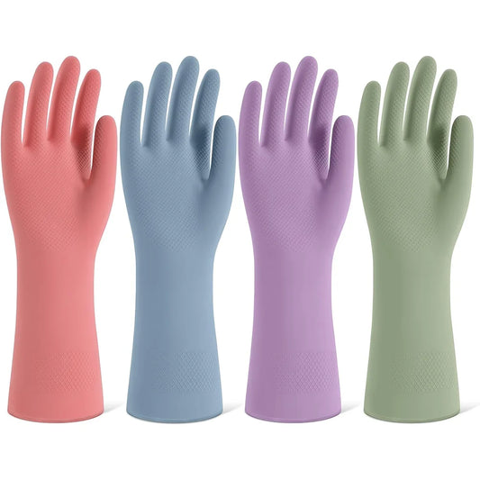 Rubber Cleaning Gloves for Dishwashing, Reusable Kitchen Gloves for Washing Dishes and Household Cleaning