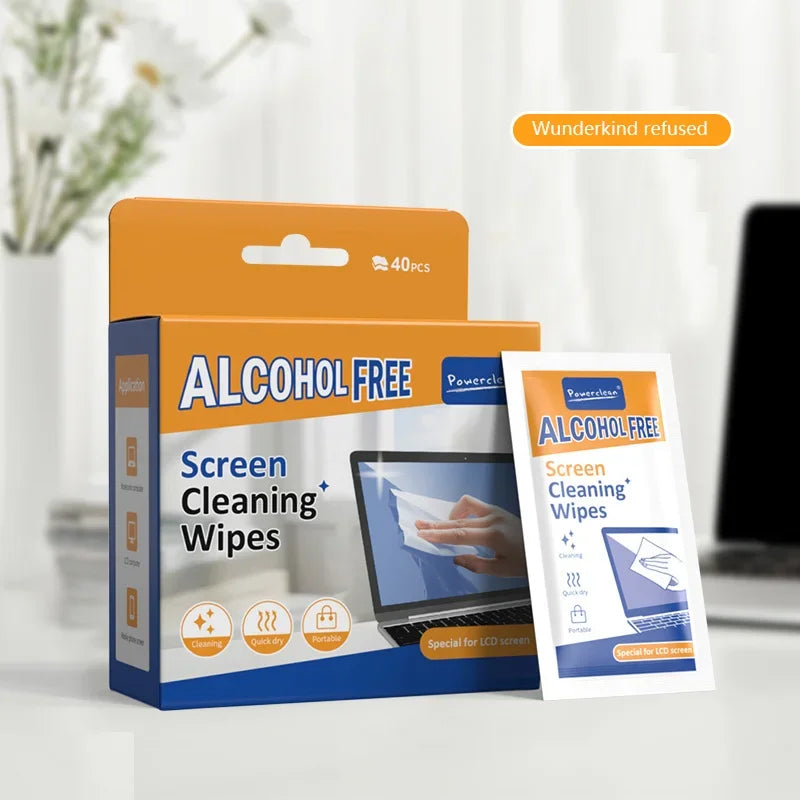 40-Pack PC Cleaners Wipes - Dry and Wet Screen Cleaning Cloths for Cars, Phones, Tablets, Laptops, TVs and Monitors