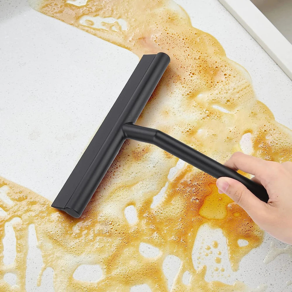 Shower Squeegee for Glass Doors Silicone Squeegee with Hook Bathroom Shower Mirrors Tiles and Car Windows Cleaning