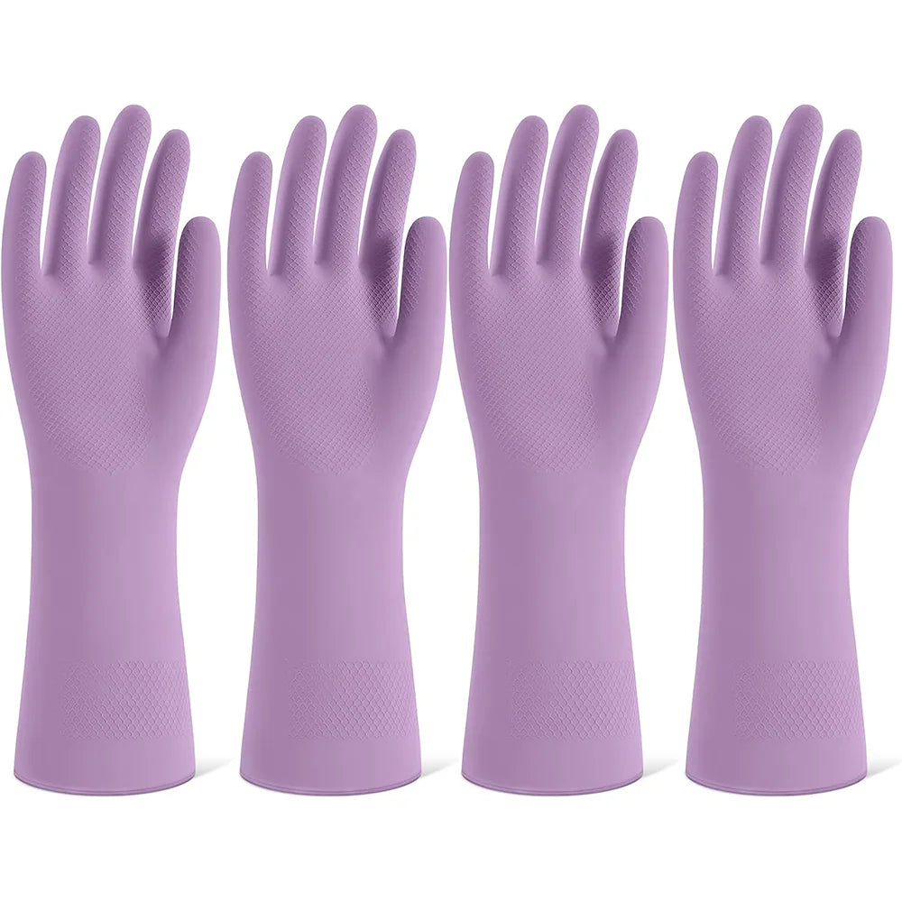 Rubber Cleaning Gloves for Dishwashing, Reusable Kitchen Gloves for Washing Dishes and Household Cleaning