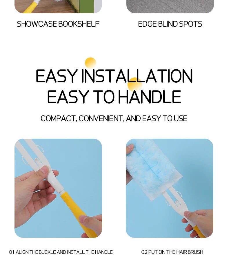 Double Sided 360° Electrostatic Dust Duster Is Used for Large-Scale Cleaning of Dust, Spider Webs, and Disposable Dust Collector