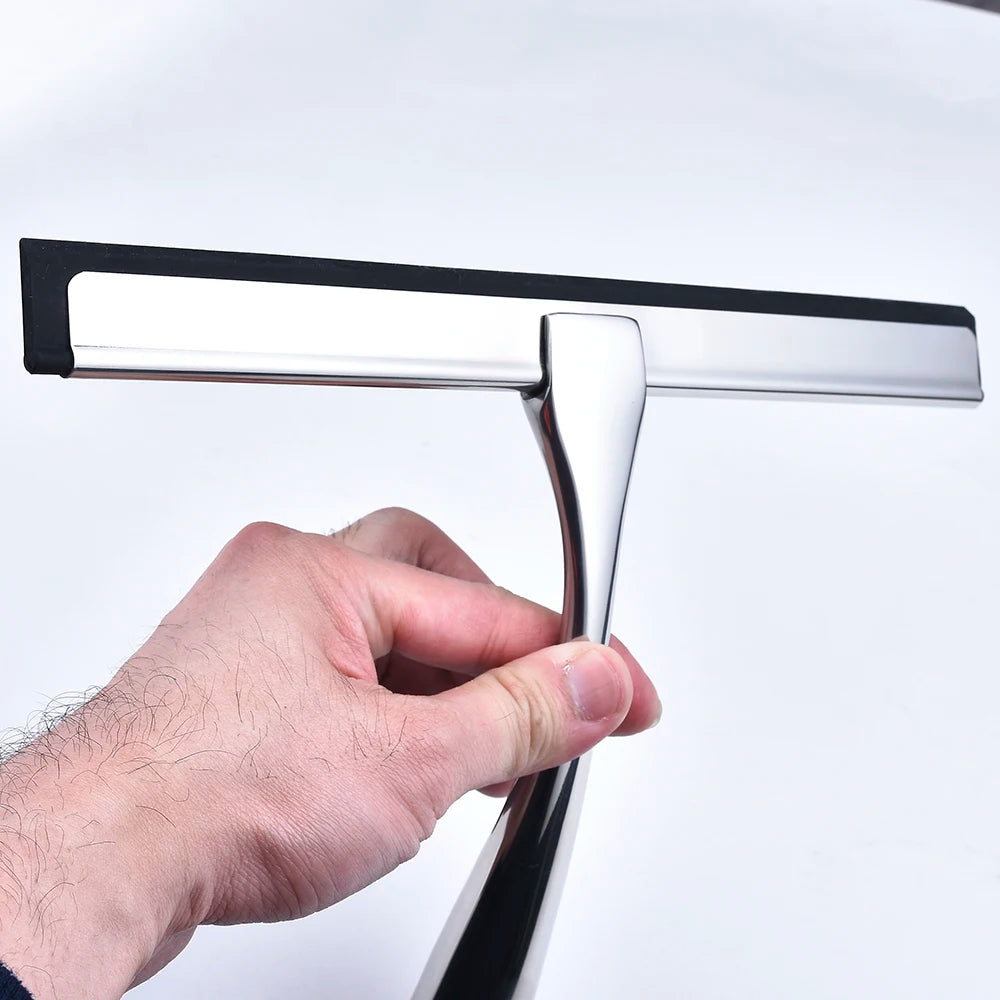 Window Wiper Silicone Rubber Shower Squeegee Blade with Suction Cup Hook Door Hanger 10'' 12'' 14'' inch Bathroom Household Tool