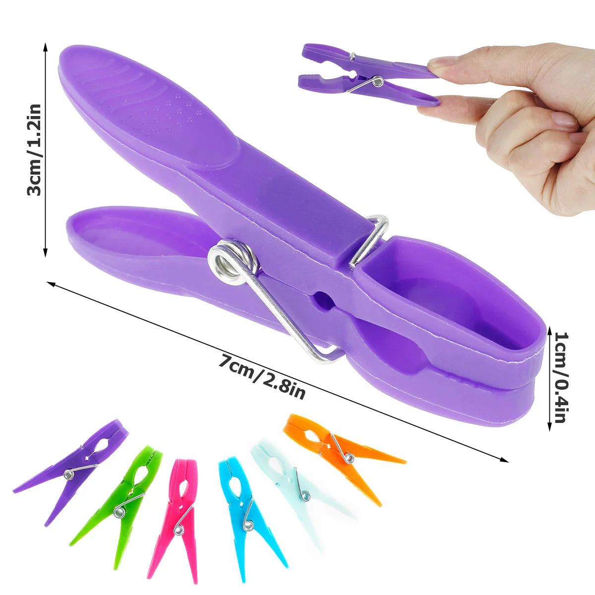 48Pcs Clothes Pegs Socks Underwear Clips Washing Line Strong Grip Windproof Laundry Pins Household Food Clip Plastic Clothespins