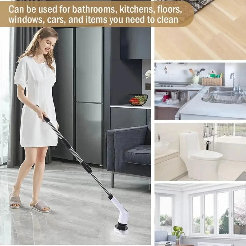 Multifunctional Electric Cleaning Brush Electric Cordless Spin Scrubber Toilet Mops Cleaning Tool For Kitchen/Bathroom