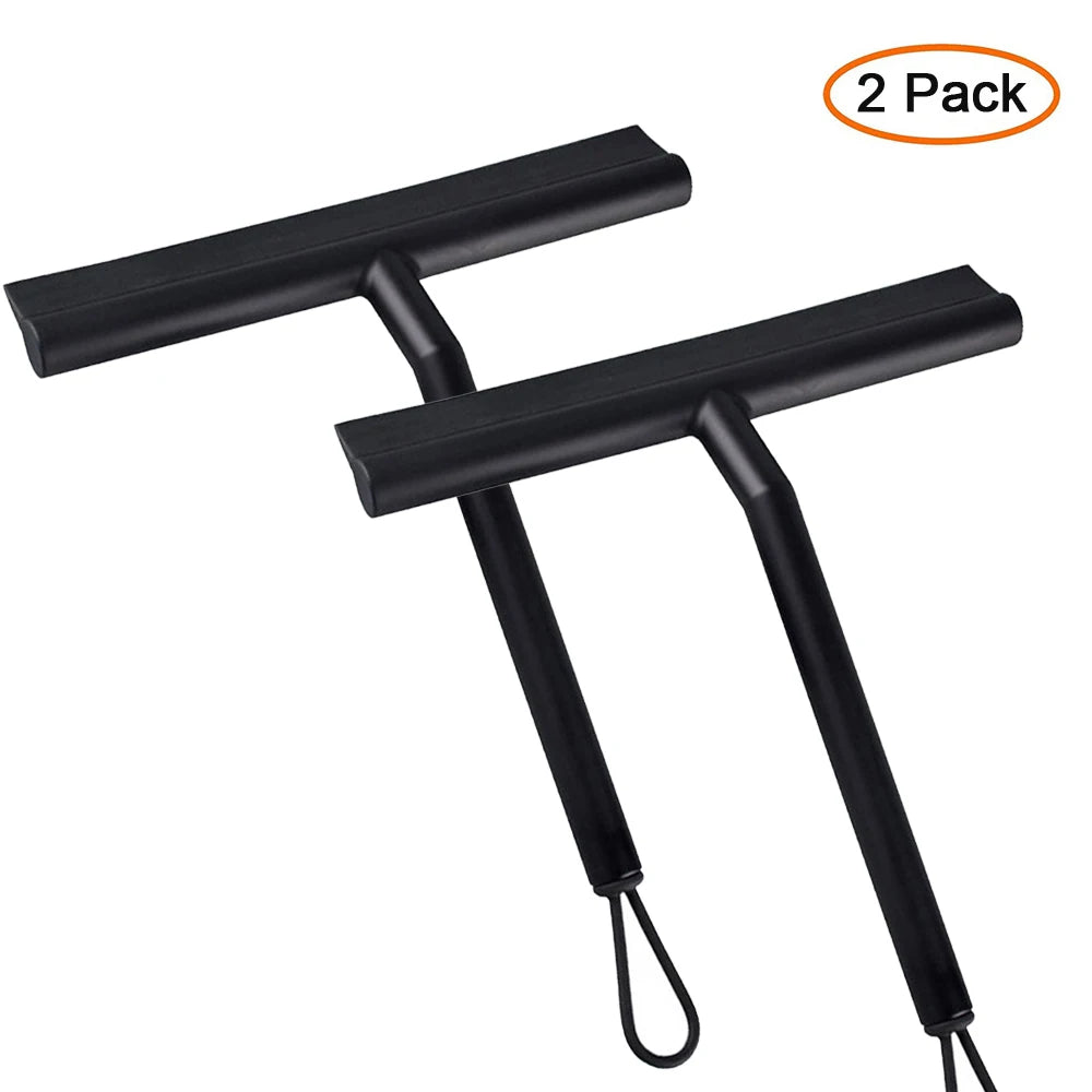 Shower Squeegee for Glass Doors Silicone Squeegee with Hook Bathroom Shower Mirrors Tiles and Car Windows Cleaning