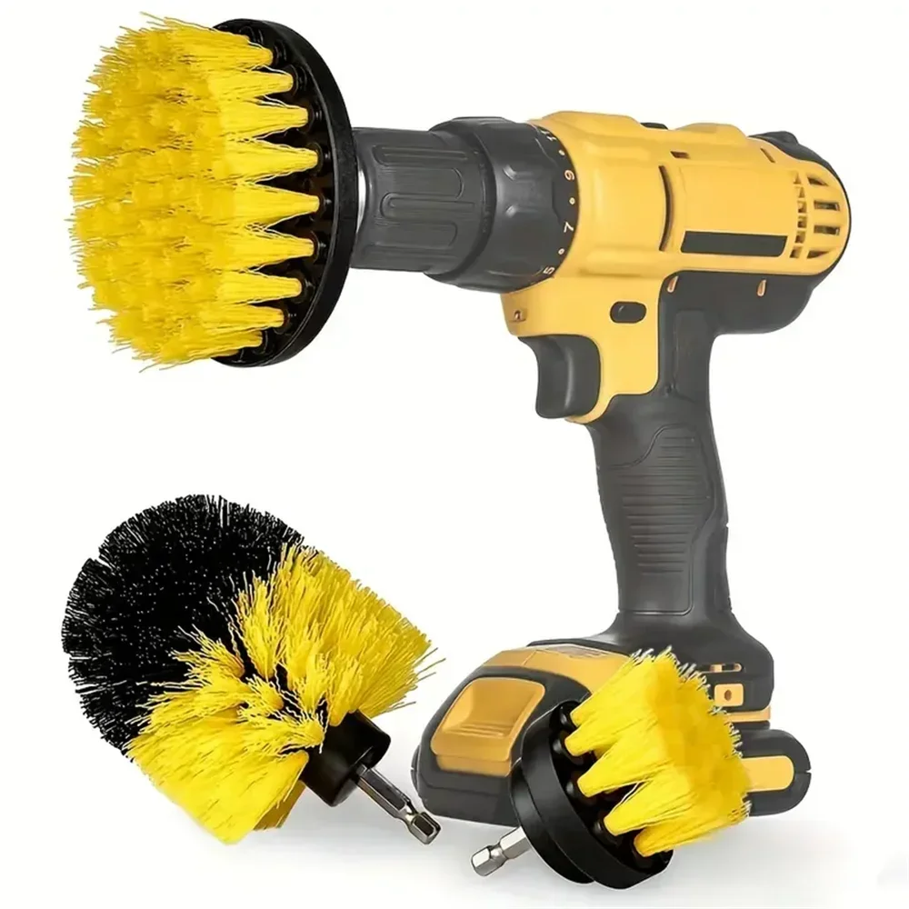 3 pcs/set drill brush set power scrubber wash cleaning brushes tool kit for Grout Floor tub shower tile bathroom kitchen surface